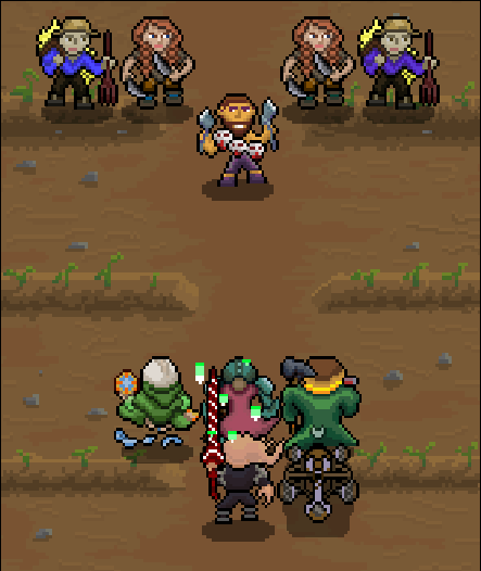 As you get into act 2 your army gets bigger by 1 unit and you are now able to block the whole row. So during this act we are trying to teach the player to juggle mitigating damage while also blocking the bottom of the screen on all lanes. In the first act we don’t send 5 units at you at once. You can see here that if I hadn’t stepped my healer and the earl forward they would have been cleaved by that Axeman in the middle and my army would have taken a lot more damage total.