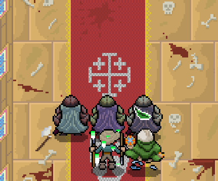 Kiril redesigned the knight this week. He made his armor more realistic, fixed up the tell for his attack animation, and reshaped/animated his cape. We are very happy with the way he turned out! You may also notice that most team colored units also have opposite secondary colors now. For the blue team this means their secondary color is yellow.