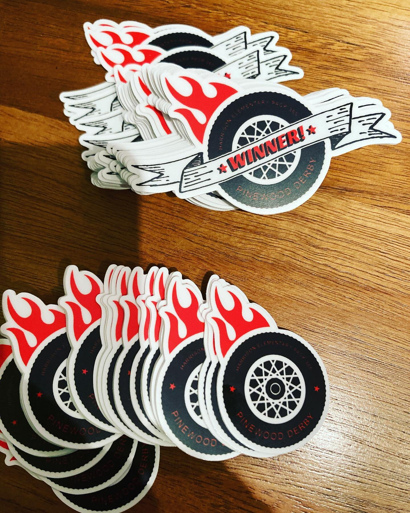 Pinewood Derby stickers! 🏎️