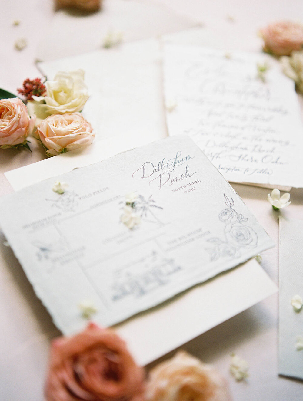 Custom Letterpress wedding invitation Suites- San Diego Letterpress and Stationery Studio 