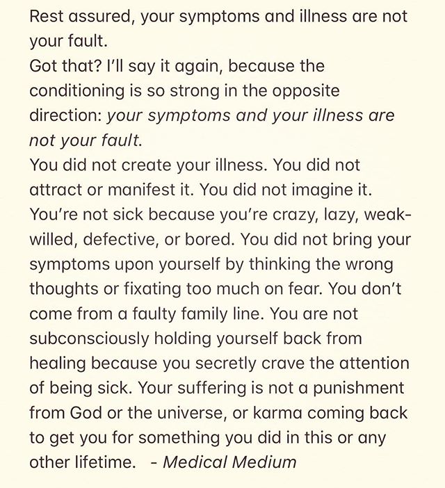 An important reminder and excerpt from @medicalmedium Thyroid Healing book on The Blame Game. It&rsquo;s so easy to do - to look for blame - especially in our weak moments of not feeling well. I keep coming back to this excerpt often as a reminder. I