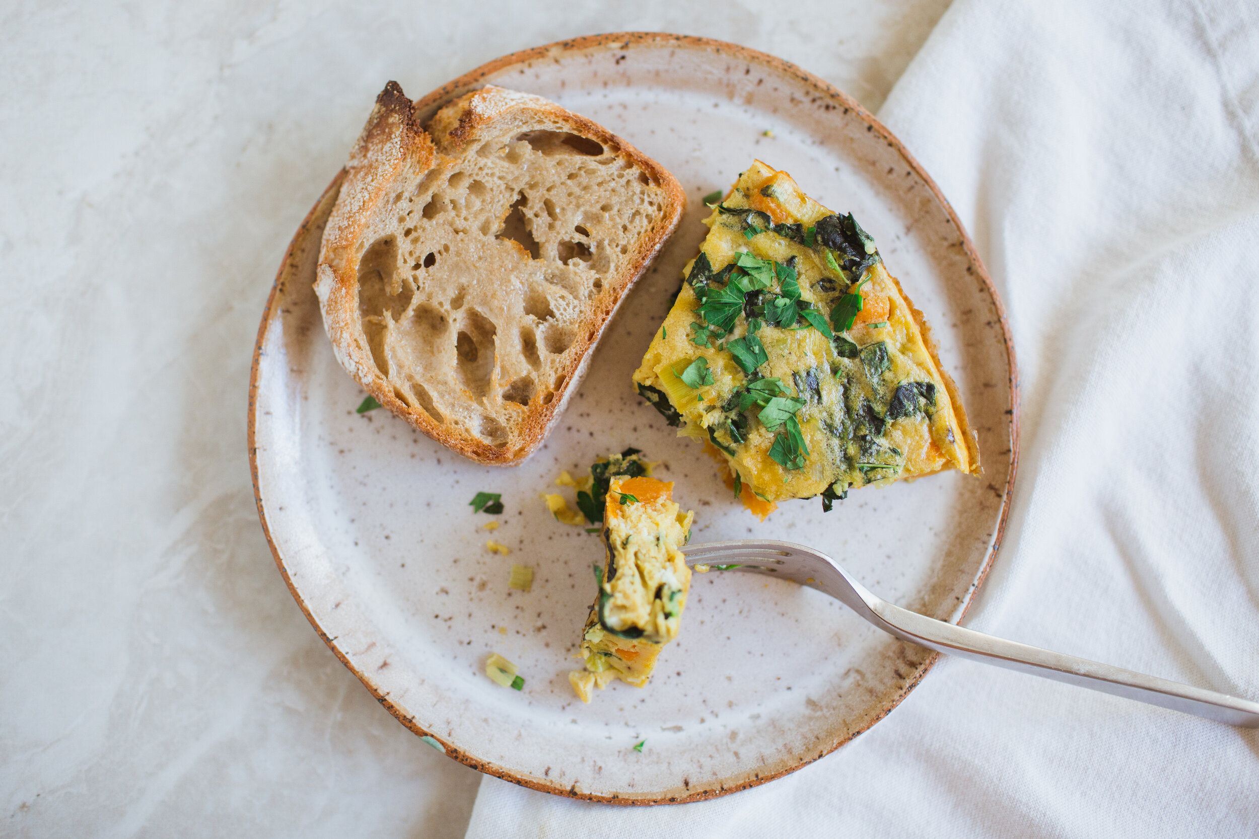 butternut squash leek kale frittata
