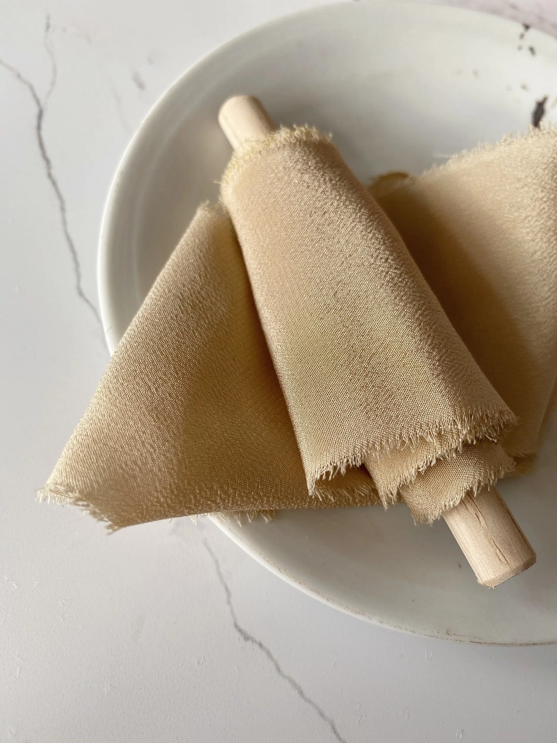 Heirloom silk naturally dyed silk ribbon using plant dyes pale copper silk ribbon 2022