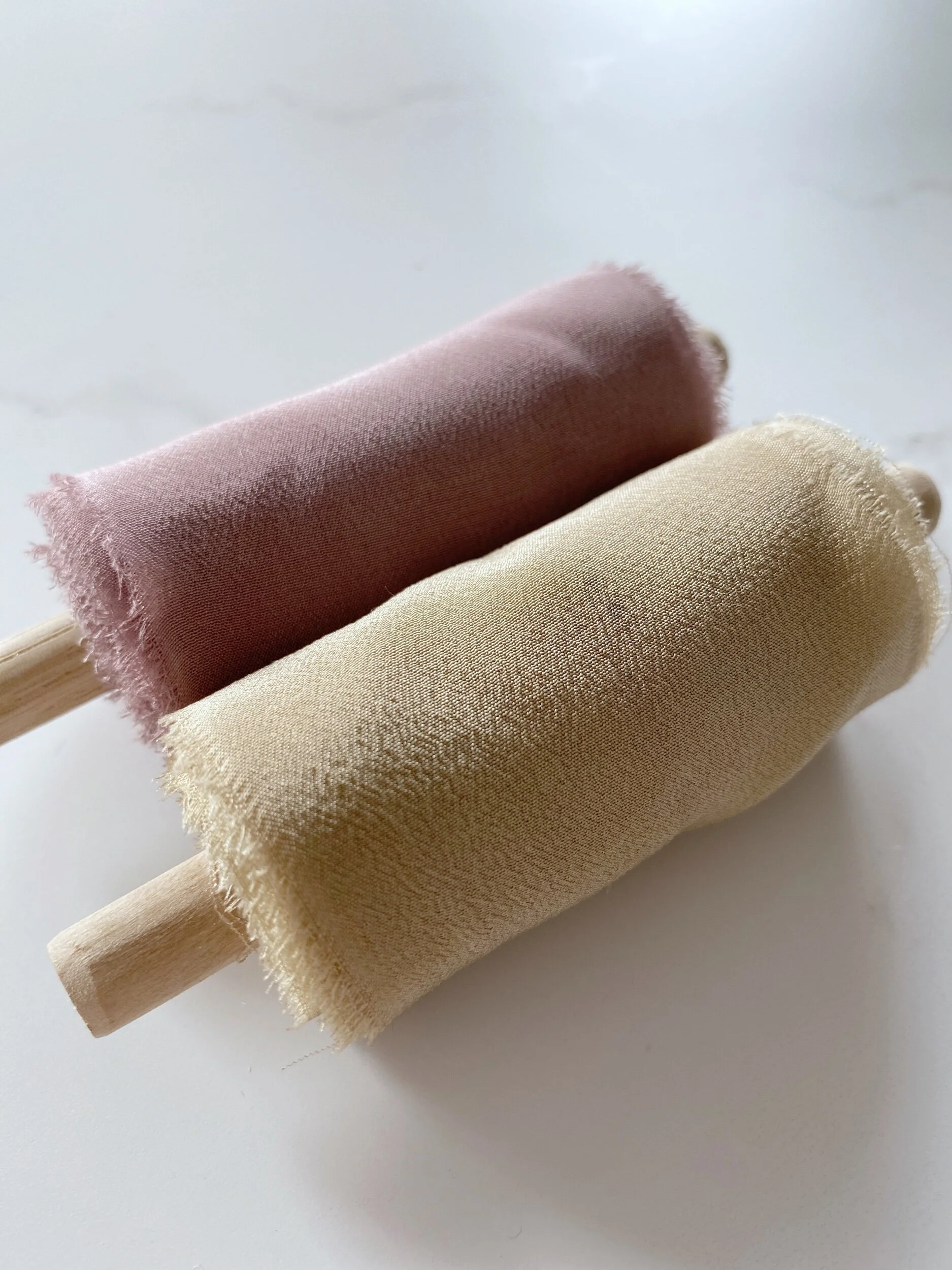 Heirloom silk naturally dyed silk ribbon using plant dyes berry pink silk ribbon 2022