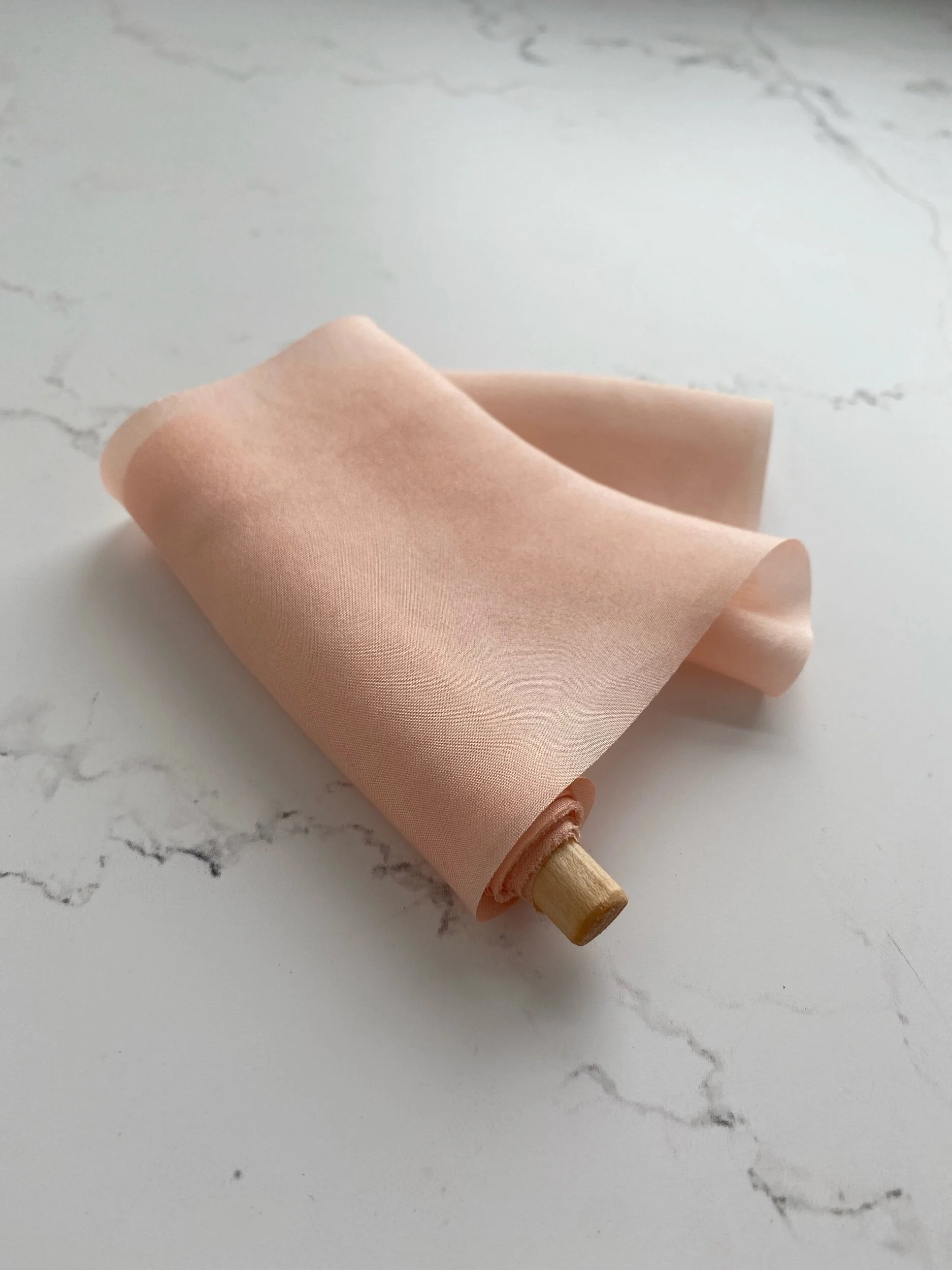 Heirloom silk naturally dyed silk ribbon using plant dyes peach silk ribbon 2022