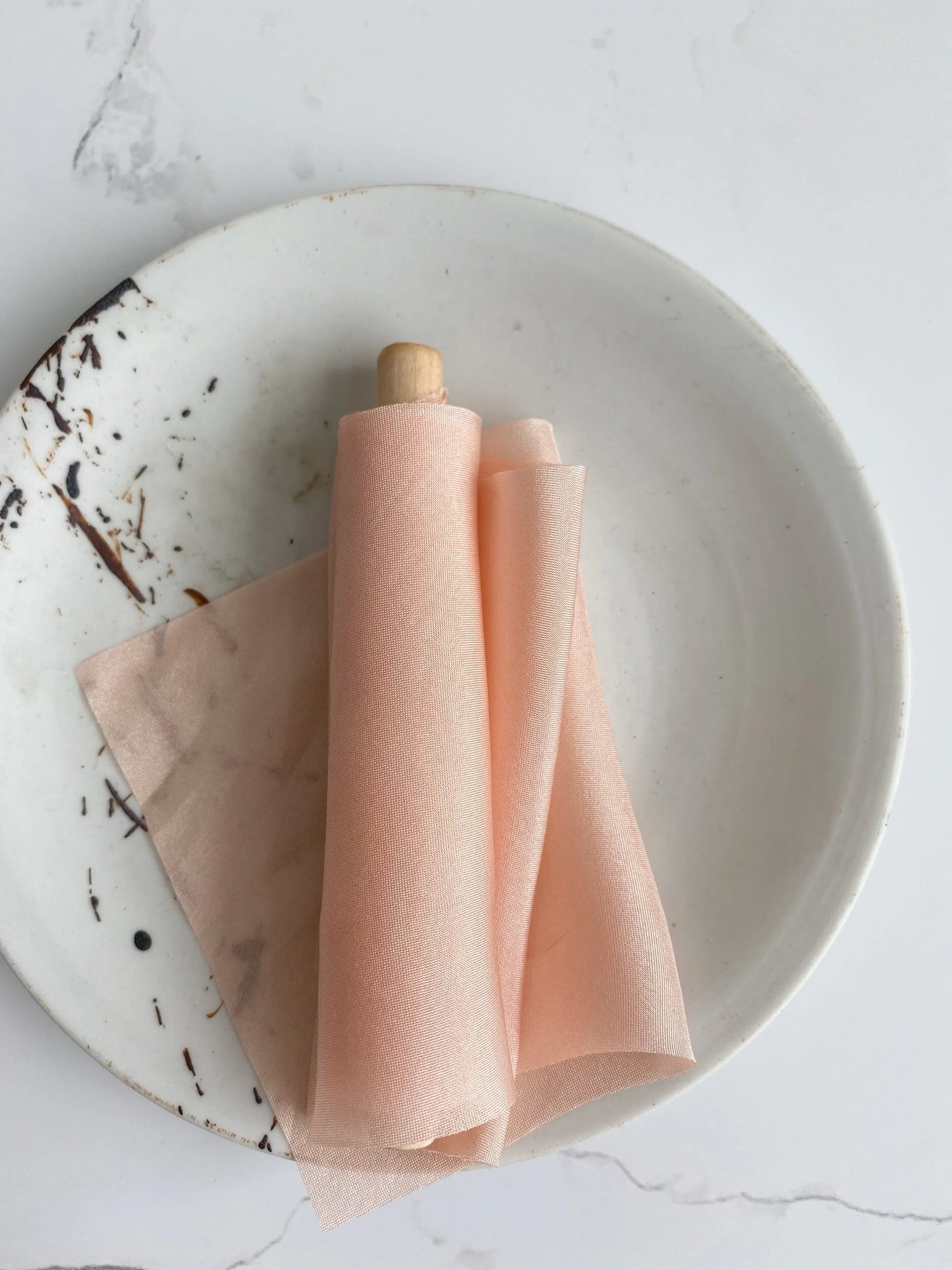 Heirloom silk naturally dyed silk ribbon using plant dyes peach silk ribbon 2022