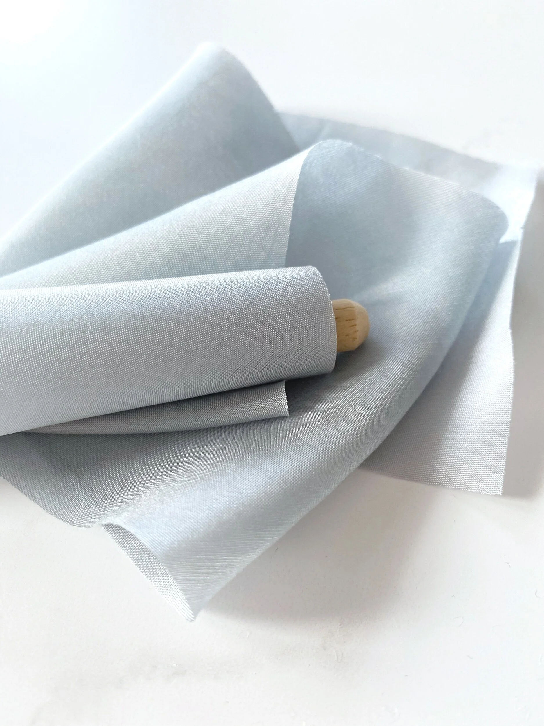 Heirloom silk naturally dyed silk ribbon using plant dyes pale blue silk ribbon 2022