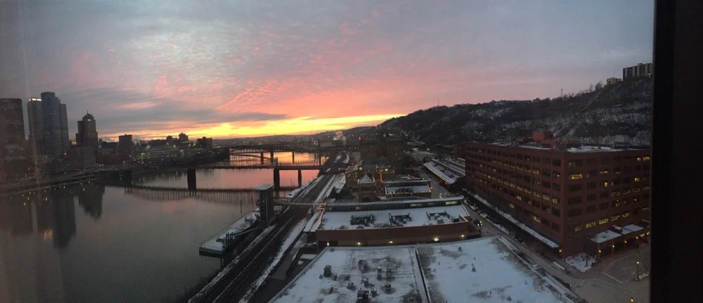 Sunrise from the hotel room. This view was solid.