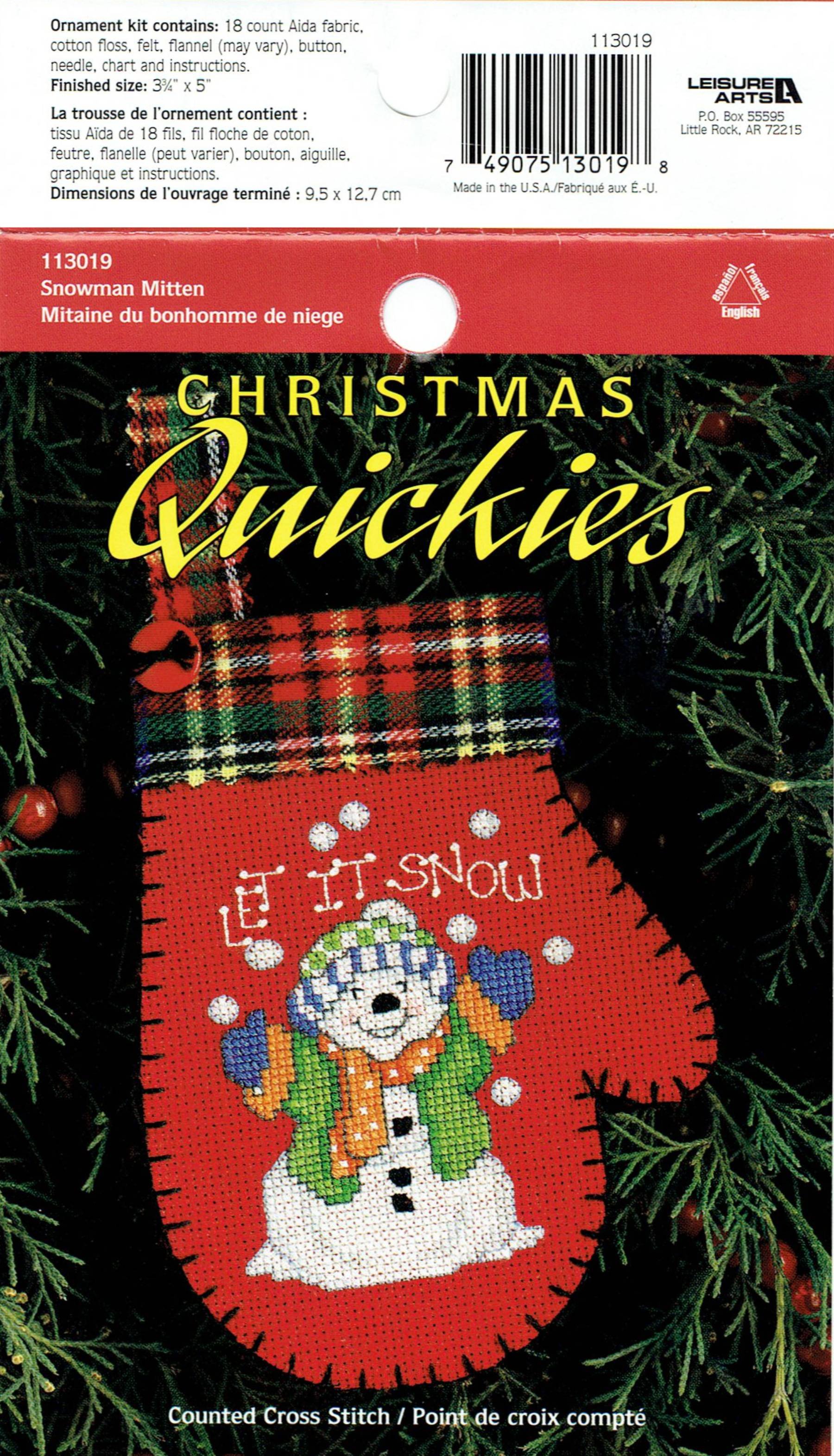 2001 Leisure Arts - 113019 Snowman Mitten