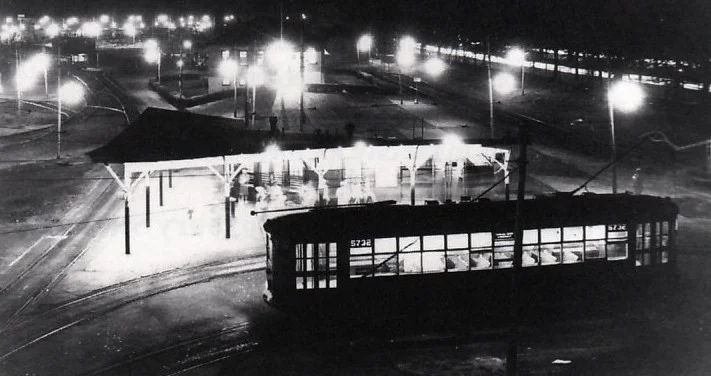 The Arborway Yard during the 1940s.