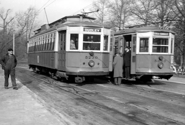 The Seaver Street Loop provided a turnaround for the line to Roxbury. The line crossed Seaver Street and entered Franklin Park were the Loop was located. 1949.