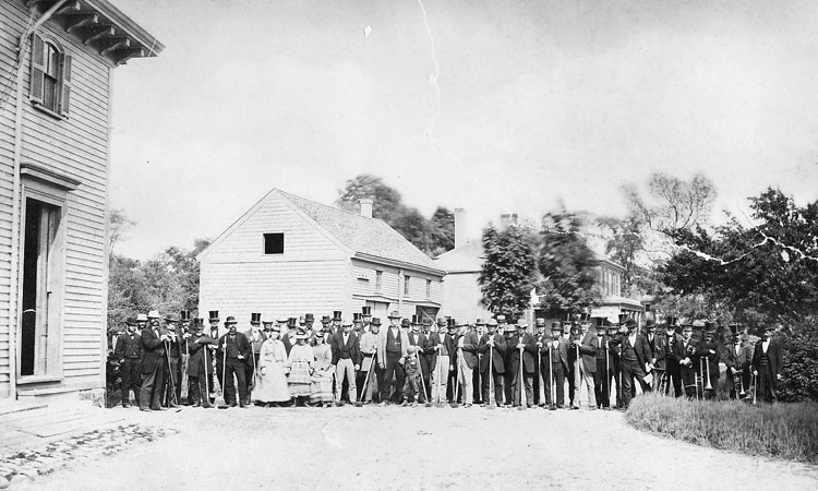 Neighbors pose at the Curtis Farm, June 4, 1873. Courtesy Martha Tyer Curtis.