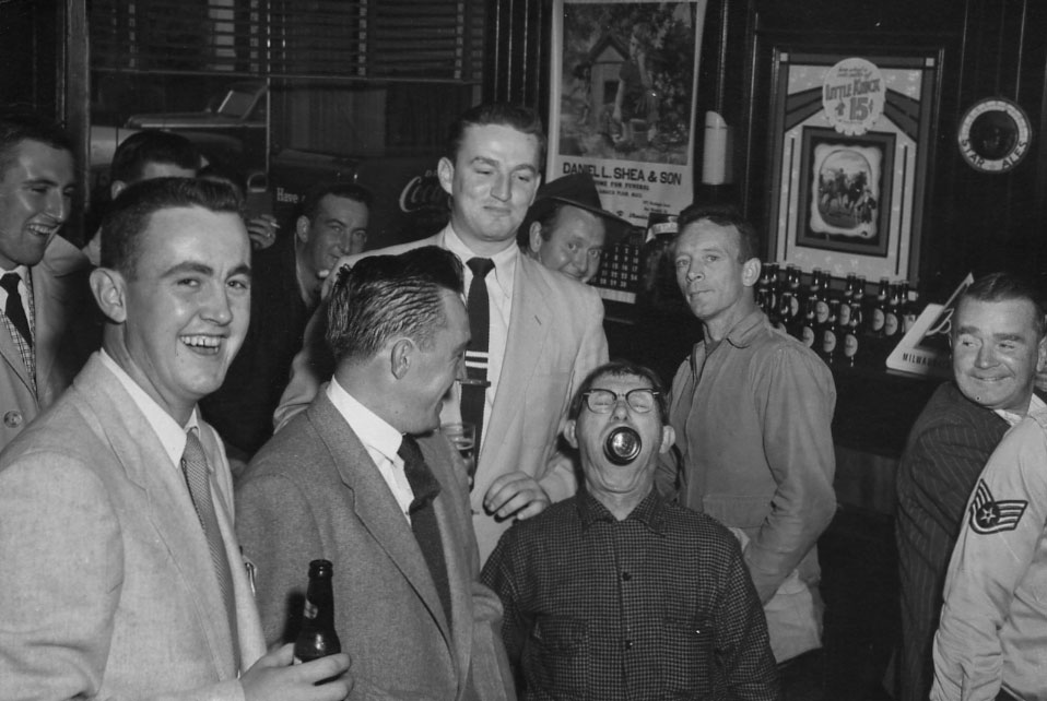   This group of gentlemen are enjoying a beer or two at Kilgariff&#8217;s Tavern at 131 Green Street. Date is unknown. Photograph courtesy of Cathy Andrews.  