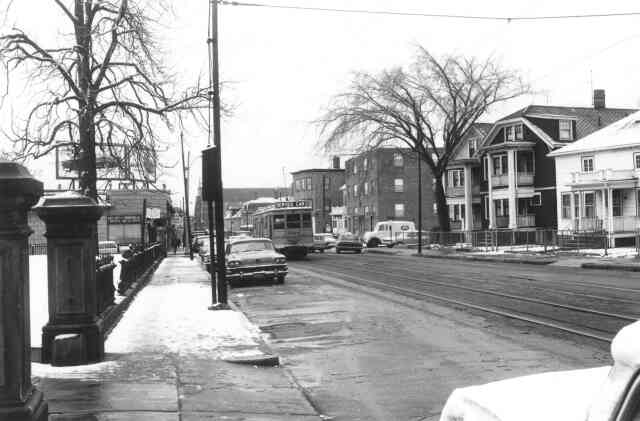 A 1965 view of South St. looking south from Centre St. The entrance to Curtis Hall is seen on the left. Courtesy of Frank Norton.