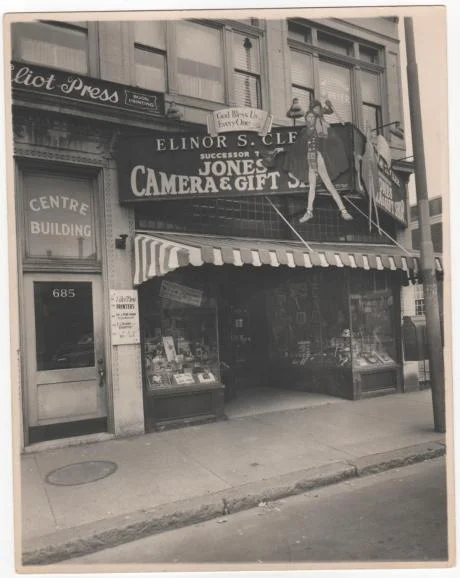 In this 1940s photo, we see Jones Card Shop on Centre Street. Photograph provided courtesy of Peter Cook.