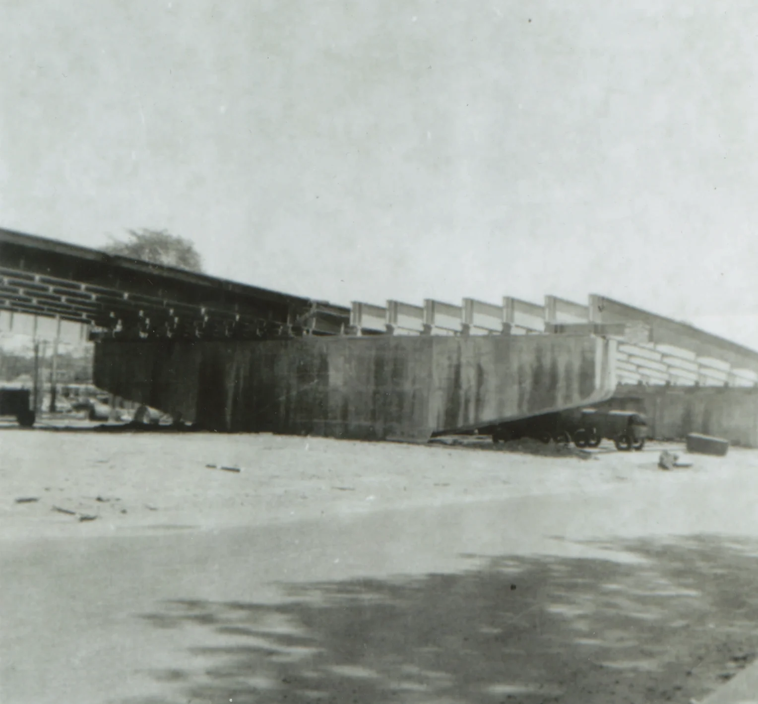 Construction of Casey overpass in 1952 or 1953. Photograph courtesty of Ed Barrett.