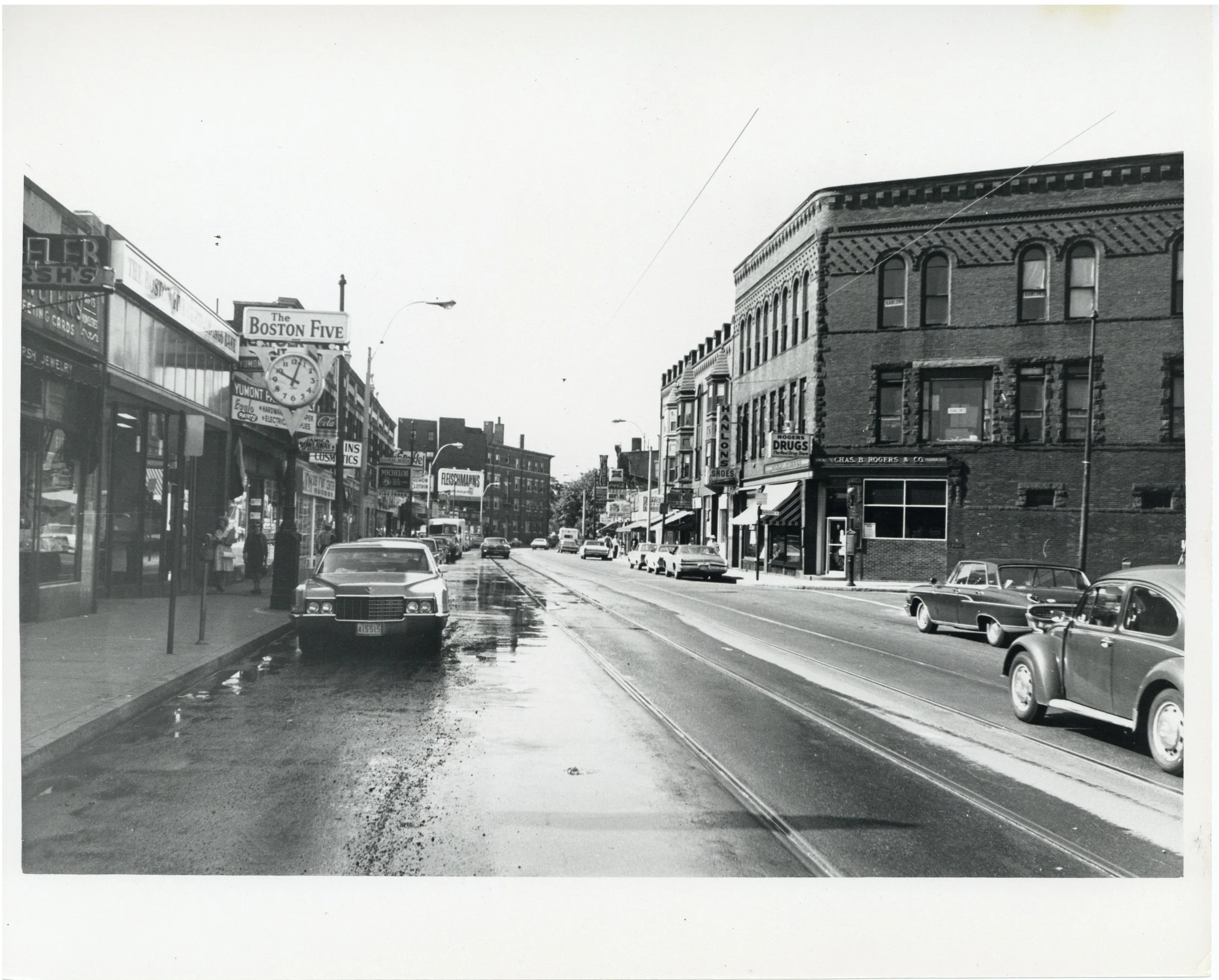  A veiew of Centre Street looking towards Burroughs Street from Seaverns Ave. Photograph provided courtesy of City of Boston Archives.  Download  