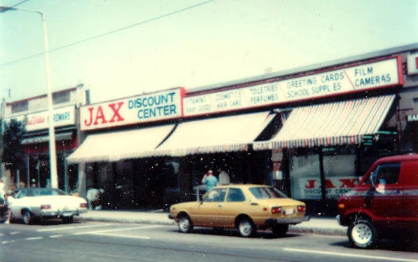 JAX Discount Center at 704 Centre St. Currently the home of a CVS store (2003).