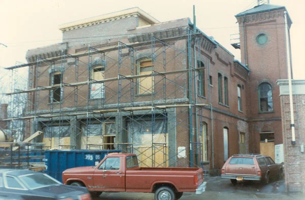 The old fire house at 659 Centre Street under renovation. Now home of JP Licks.