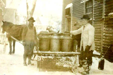 Pung with 40 quart cans Feb 1923. Courtesy Harold C. Knapp, Jr.