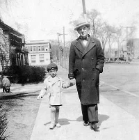 Ed with his father in Boston