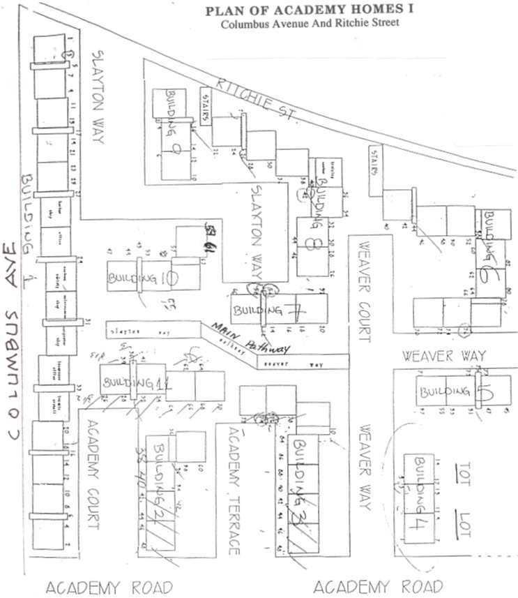 Plan of Academy Homes I.