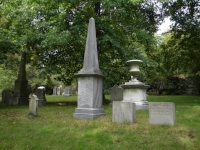 Henry Jackson’s obelisk at the Swan lot Forest Hills Cemetery. Photo by Richard Heath