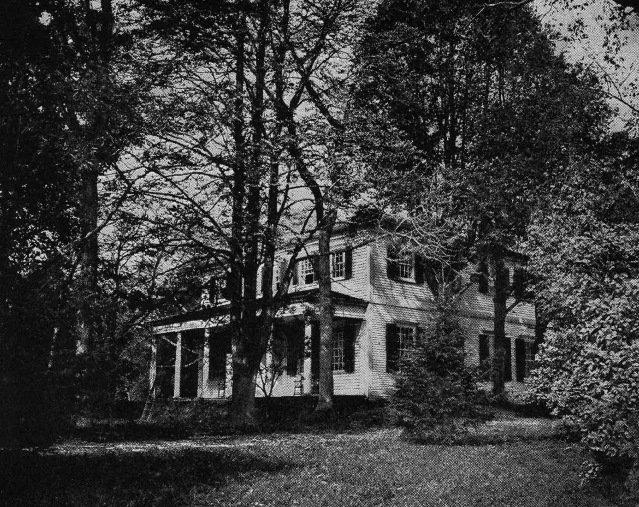 This old house on a Roxbury hilltop in the centre of an estate of thirty acres was purchased by John Lowell, the Old Judge, just after the Revolution. There at the early age of forty-two he retired from the more active practice of law. His son, John Lowell the Rebel, who inherited it, christened it Bromley Vale, and added three new greenhouses, a windmill, a swimming pool, and the tower of a ruined castle. Through the lives of both it was a centre of hospitality for foreign travelers and leading Federalists. Entertained there at different times were both Alexander Hamilton and Aaron Burr. Just after the Civil War, the Vale was pierced by a railroad, and the Old Judge’s great-grandson, Augustus, sold the land for development and moved to Brookline. The Rebel’s two daughters, Anna and Amory, lived in a small cottage on a corner of the estate for another decade. The house was built before 1765 by Joseph Gardner who owned the land from 1701 to 1779. 