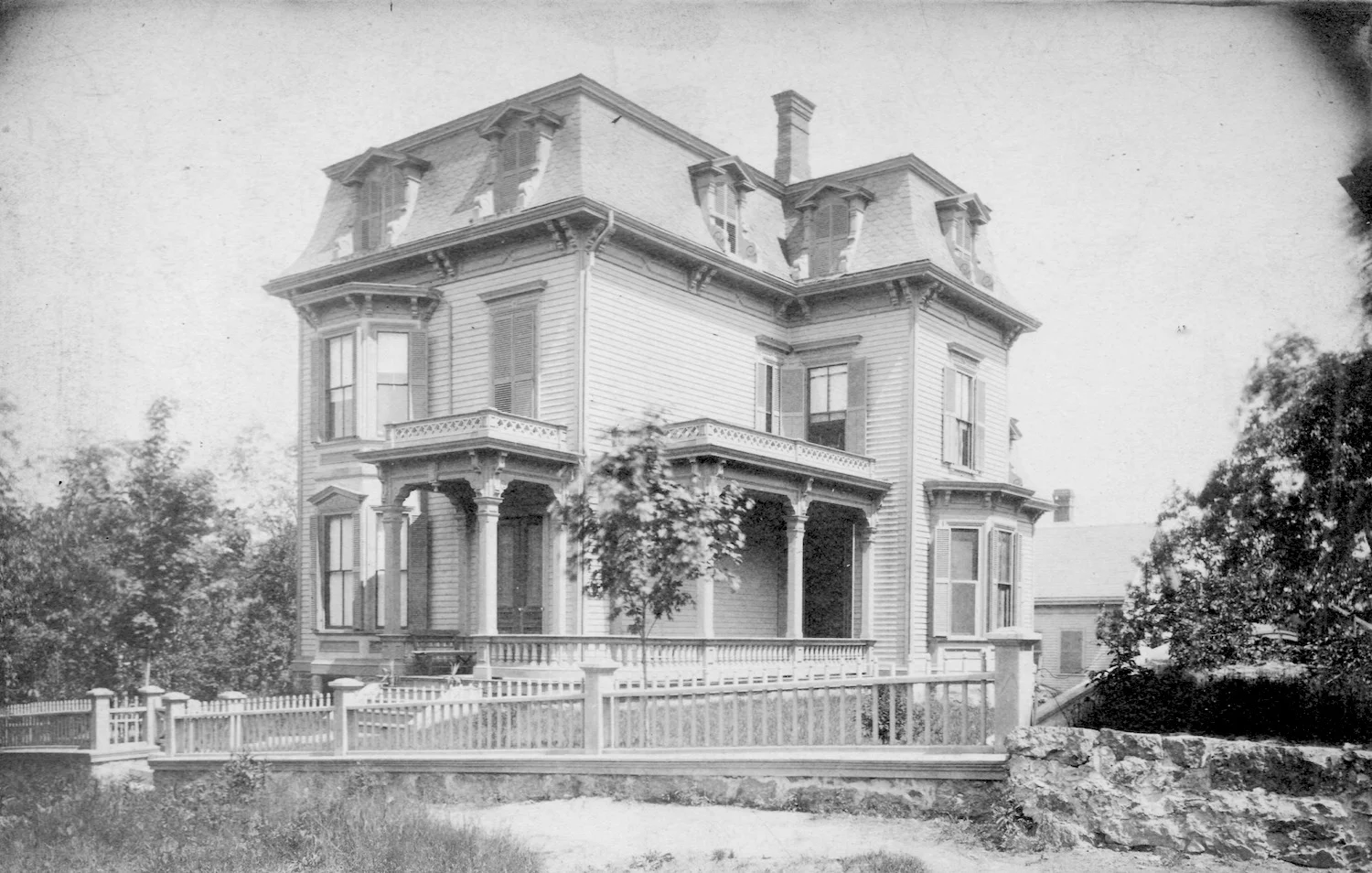 Home at the corner of Enfield and Hazel Streets (Hazel was later renamed to Robinwood Ave.) Photograph provided courtesy of Katie Knostman whose great-great-grandparents (Epaminondas Wilson and Sarah Crowell Wilson) owned and lived in the home from at least 1880-1915. Possibly 1880s to 1890s.