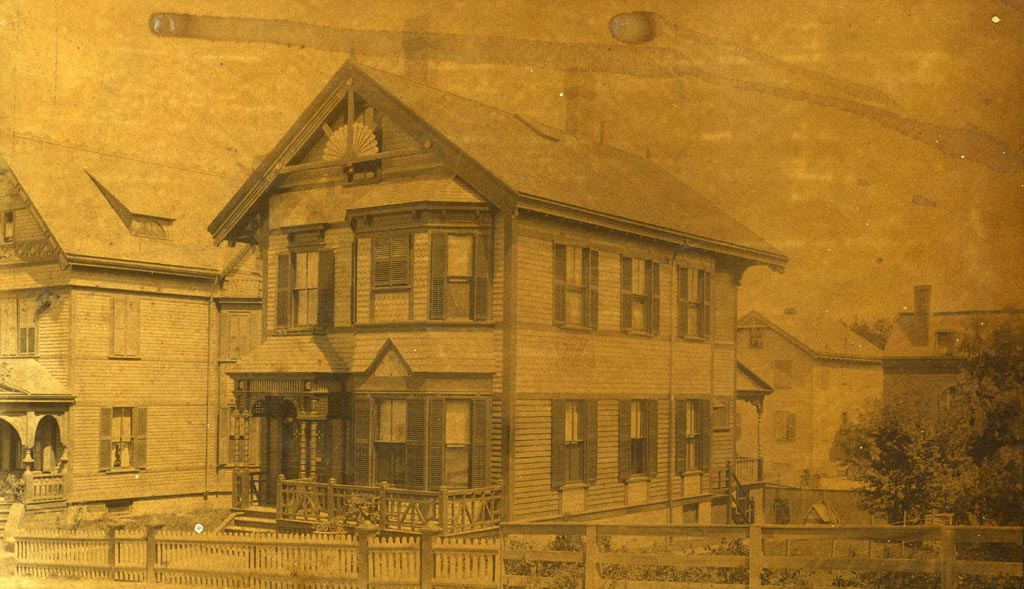  16 Sheridan Street was built for and Inspected by Michael W. Fitzsimmons and his wife Sarah. &nbsp;Fitzsimmons was the keeper of the plans for the Boston Building Department. The photograph was taken by the Holmes Brothers of Needham, Mass about 188