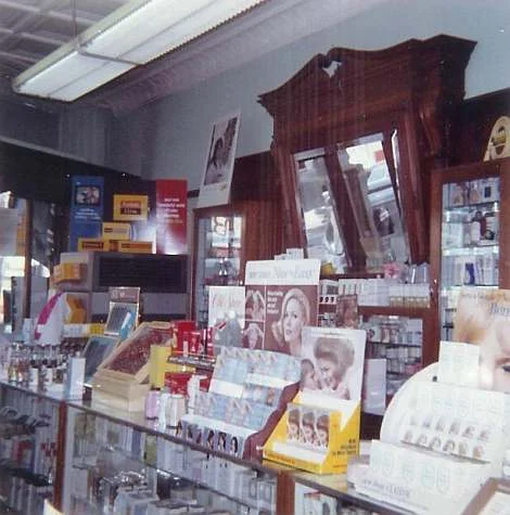 Interior at former soda fountain location, 1965, photo courtesy of Sally Donovan