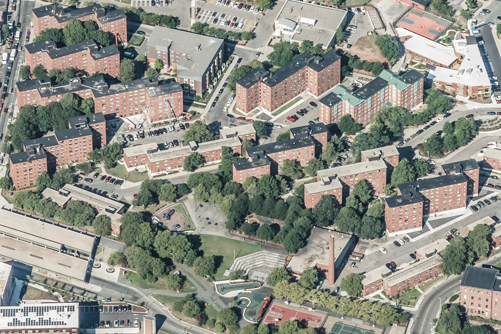 An aerial view of Bromley Heath taken in 2017. 