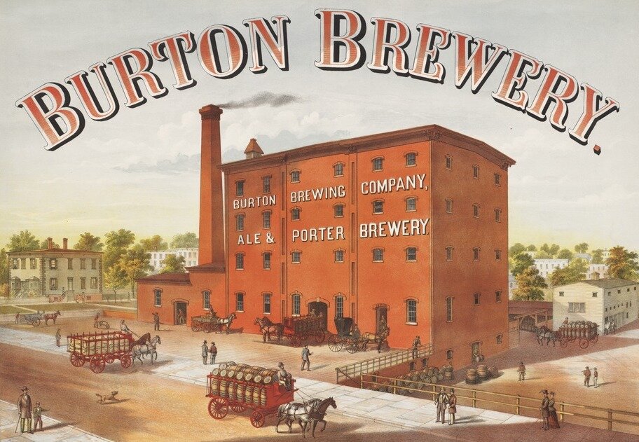 The Burton Brewery was located on the corner of Parker &amp; Heath Streets.