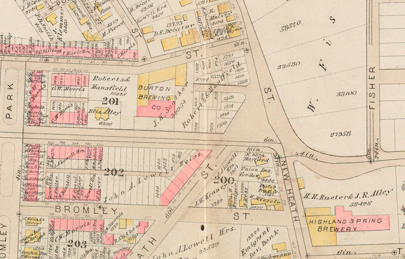 Map of Glennon neighborhood in 1884