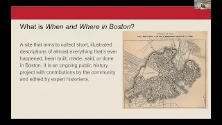 The What, Why, and How of When and Where In Boston (event video)
