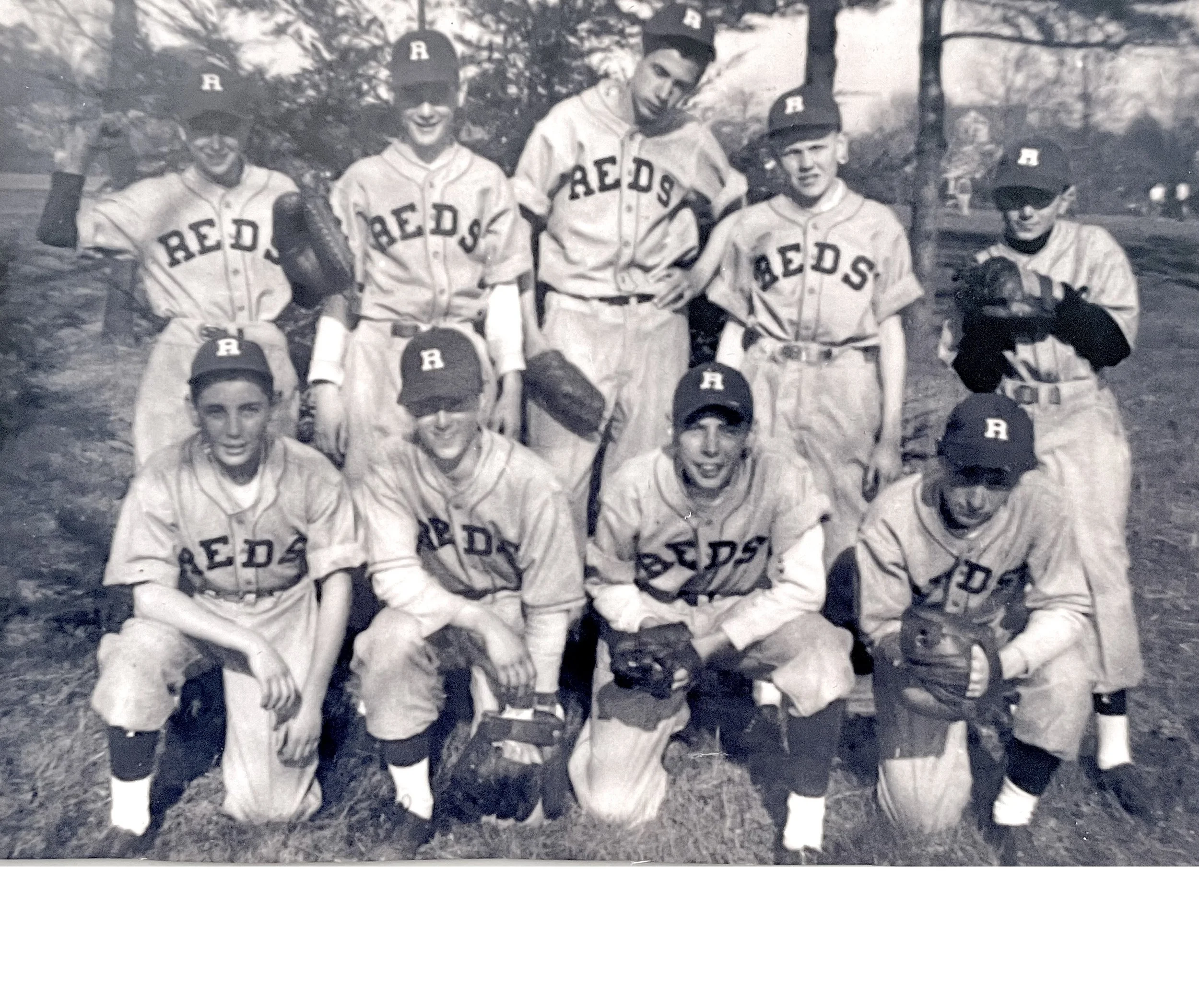  The Jamaica Reds from 1943-46. James Dunlap is in the front row, far right. He was born on Evergreen Street, then lived on Wyman Street and Spring Park Ave. Image courtesy of his son, John Dunlap. 