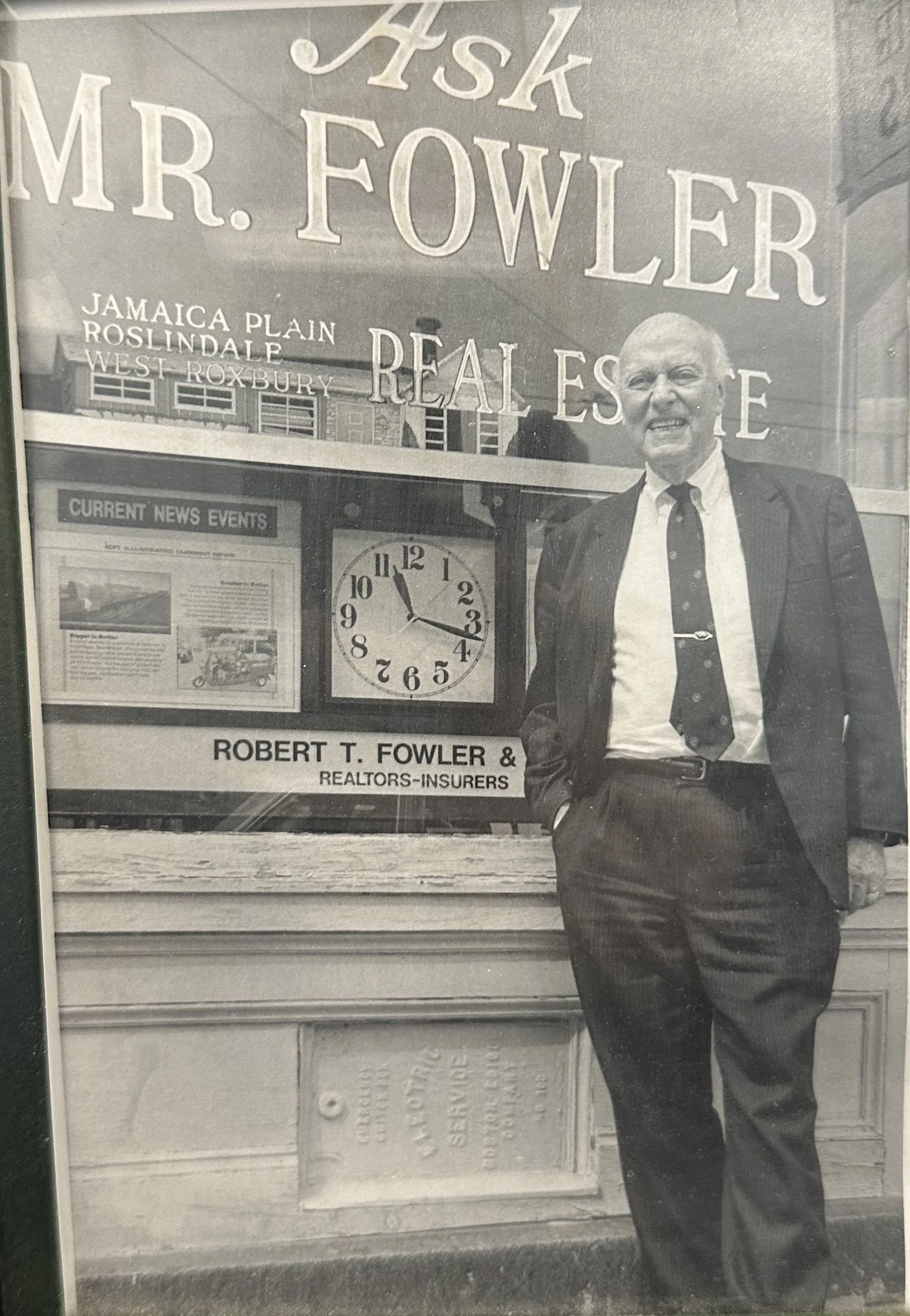 Richard B. Fowler in front of 743 Centre Street