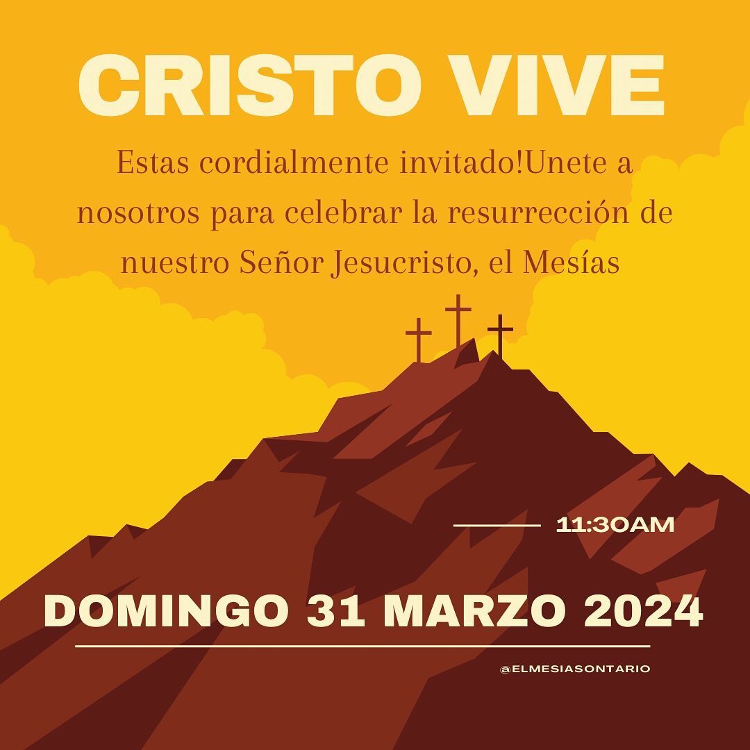 &iexcl;&Uacute;nete a nuestra comunidad para conmemorar este evento tan significativo. Experimenta la esperanza y el gozo de creer en un Cristo resucitado y vivo! 

&iexcl;Esperamos verte all&iacute;! ⛪️ Domingo 31 de Marzo 2024 11:30am