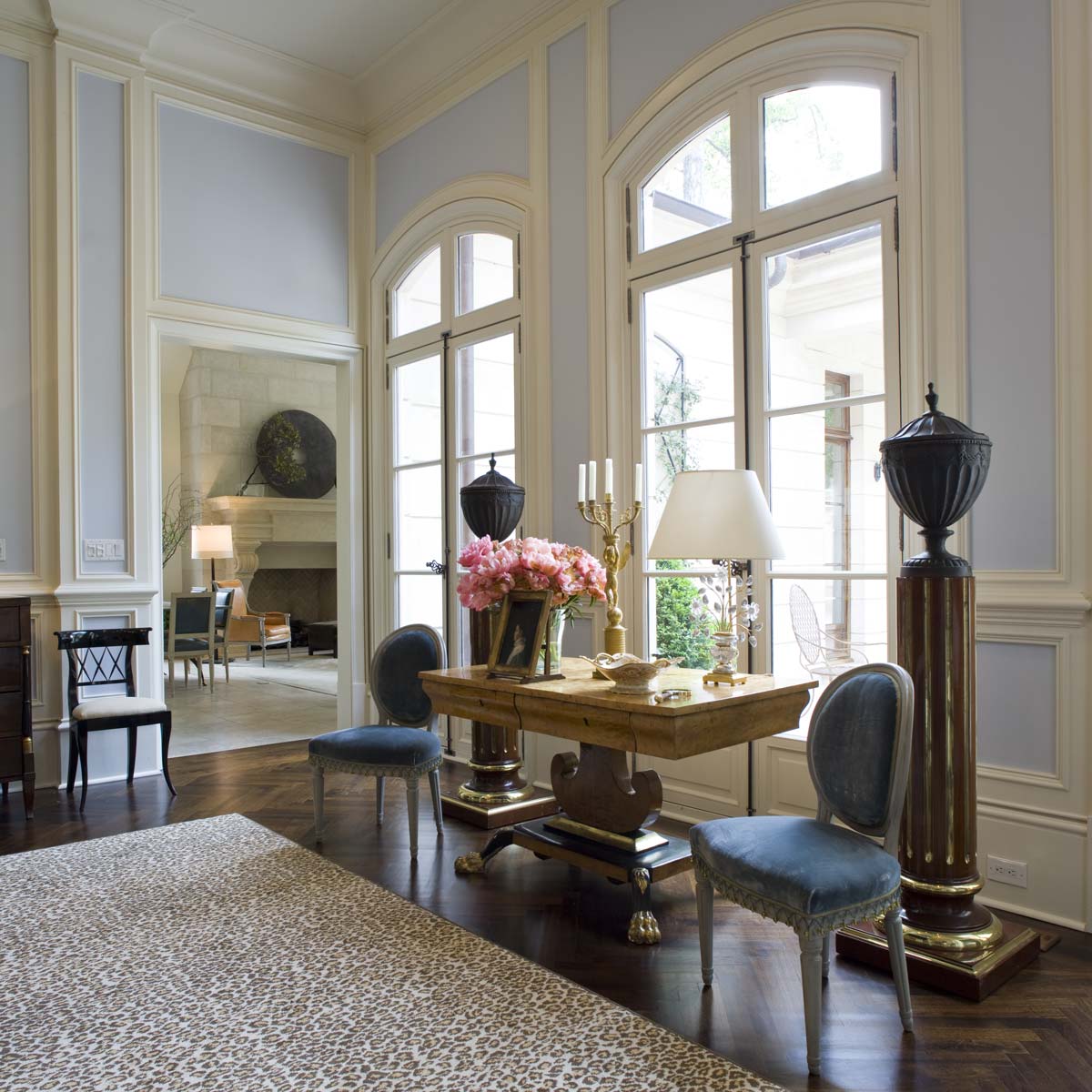 French Courtyard House Living Room