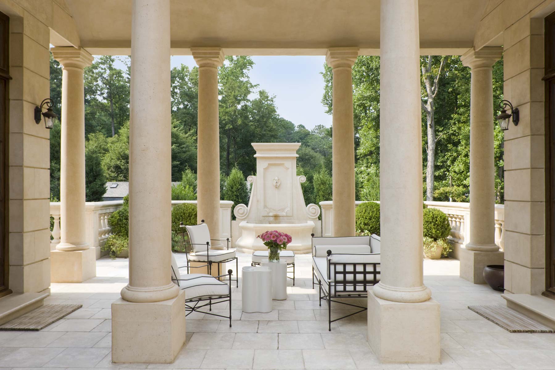 French Courtyard House Covered Terrace
