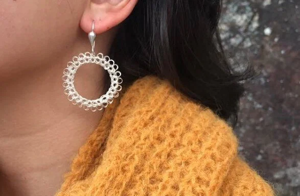 Silver Earring, ethical gifts, fair trade, crochet,sterling, ethica