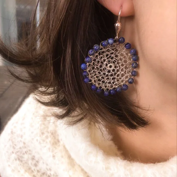 silver, earring, fair trade, shopping, ethical gifts, ethica, lapis lasuli