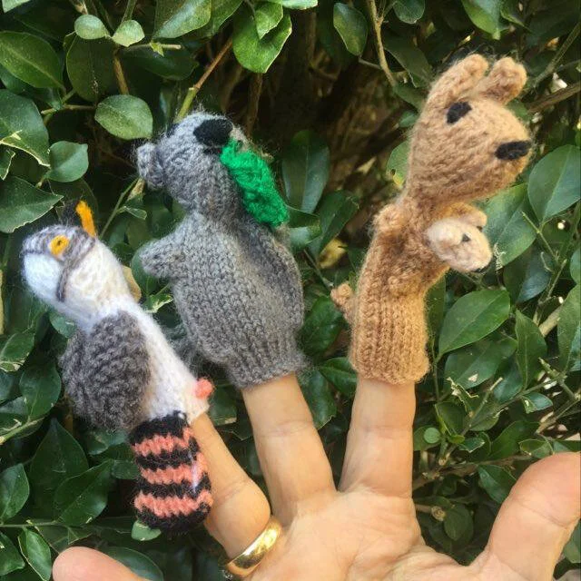 animal finger puppets-hand knitted-Peru
