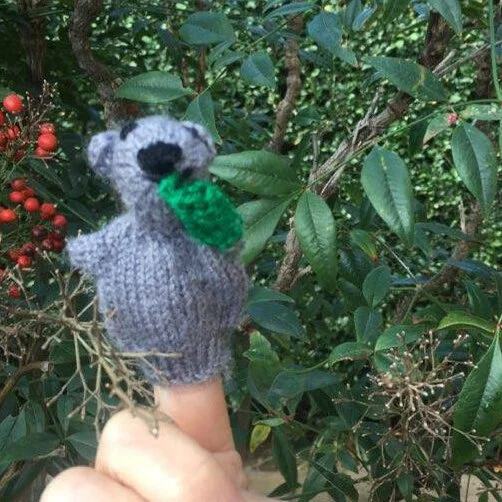 koala finger puppet-hand knitted-Peru