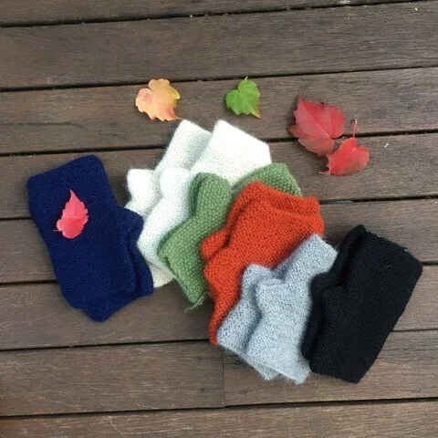 hand knitted alpaca mittens, gloves