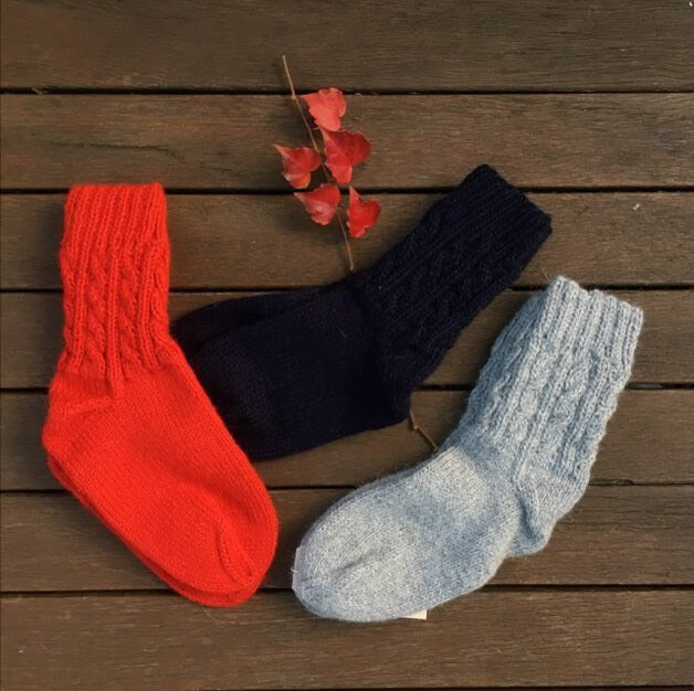 hand knitted alpaca socks for kids