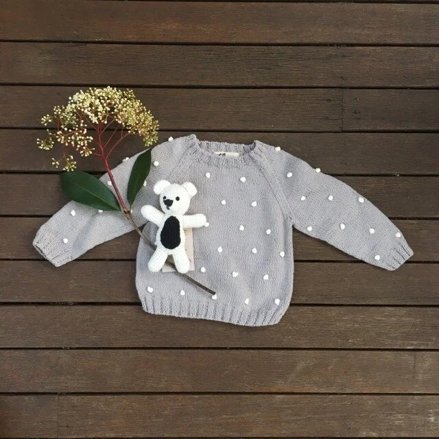 cotton jumper-hand knitted-baby jumper