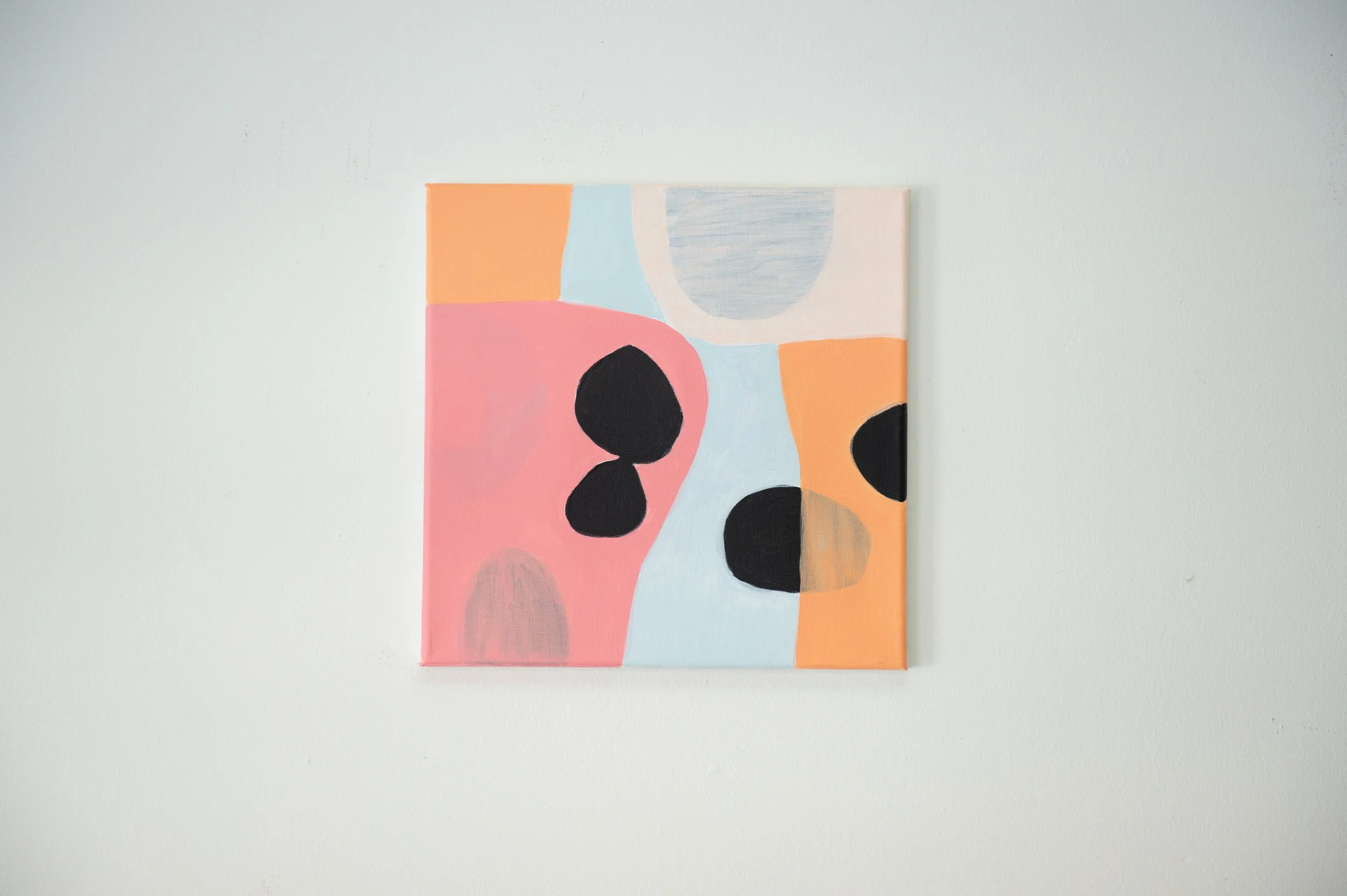 orange pink black abstract contemporary painting oops paint