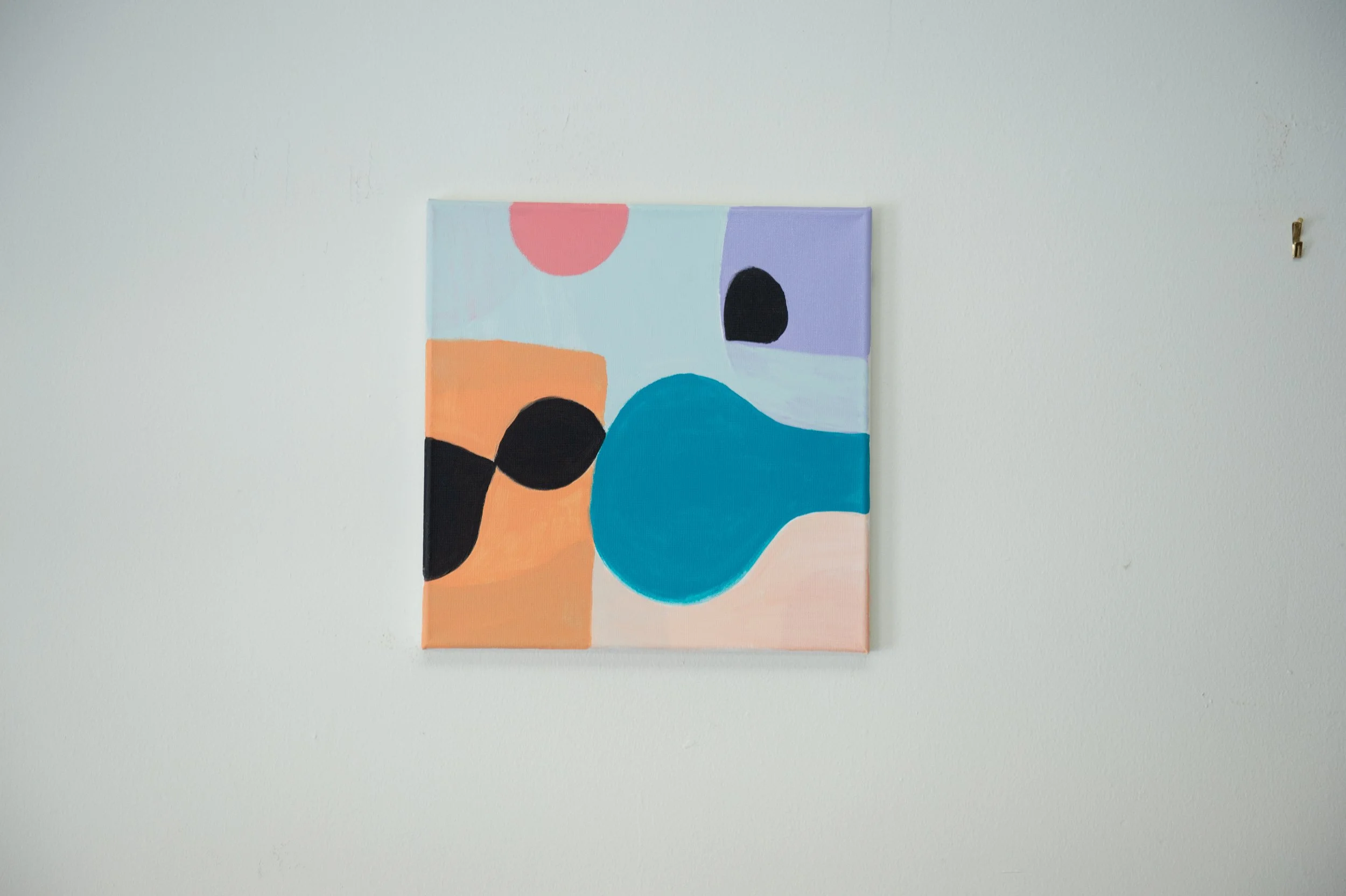 blue orange black abstract contemporary painting oops paint