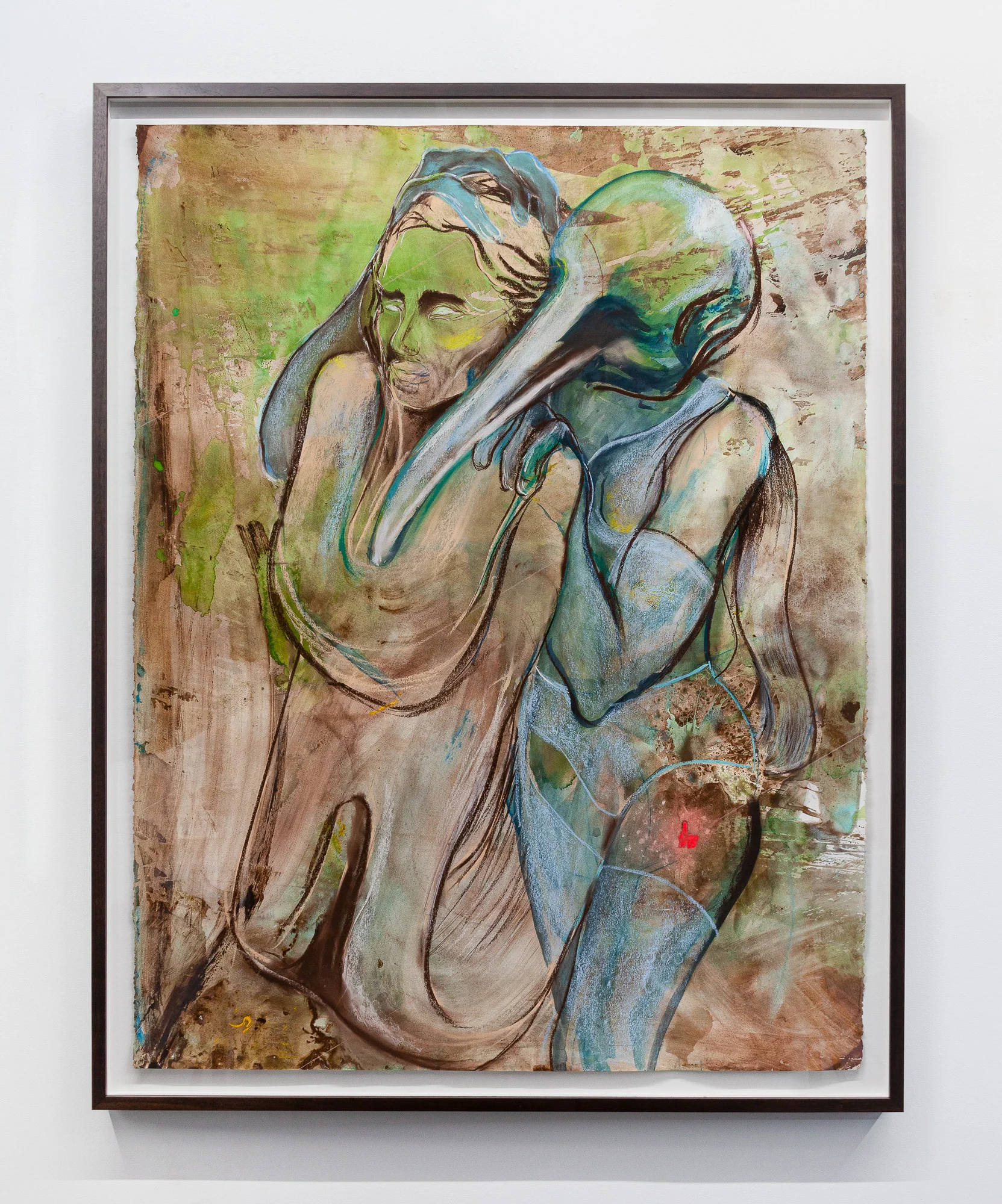   Parallel Inversion , 2019&nbsp; chalk pastel on oil and water color emulsion ground on paper in oak frame 53.25 x 42.25 in (135.26 x 107.32 cm) #SH1000  